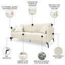 Ver imagem 2 de Sofá 2 Lugares 160cm Pés de Metal Vecchia S06 Linho Natural - Mpozenato