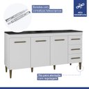 Ver imagem 3 de Cozinha Compacta 7 Portas 3 Gavetas Atenas Kaiki Móveis:Branco