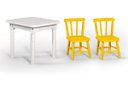 Ver imagem 1 de Conjunto Mesinha Infantil Branca com 2 Cadeiras Kids Amarela - Straub Web