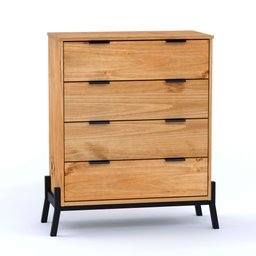 Comoda Madeira Macica 04 Gavetas Cera/Preto Mobilistore CS5140-02 - 1 Comoda Madeira Macica 04 Gavetas Cera/Preto Mobilistore CS5140-02 - 1