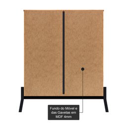 Comoda Madeira Macica 04 Gavetas Cera/Preto Mobilistore CS5140-02 - 3 Comoda Madeira Macica 04 Gavetas Cera/Preto Mobilistore CS5140-02 - 3