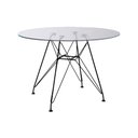 Ver imagem 1 de Mesa Ferro Preto Tampo Redondo Vidro 90Cm Cor: Preto