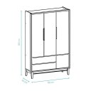 Ver imagem 4 de Guarda Roupa Infantil 3 Portas e 2 Gavetas Branco Classic Madeira Natural