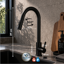 Ver imagem 6 de Torneira Gourmet Monocomando Misturador Preta Fosca 3 Jatos Extensivel Quente e Frio