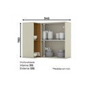 Ver imagem 3 de Armário Aéreo Cozinha Modulado Canto Reto Essência 1 Porta Areia/Nature - Henn