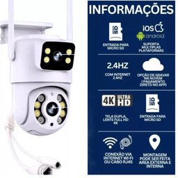 Câmera Ip Wi-fi Lentes Dupla Externa Prova D'água Infravermelho Hd 1080p - 3