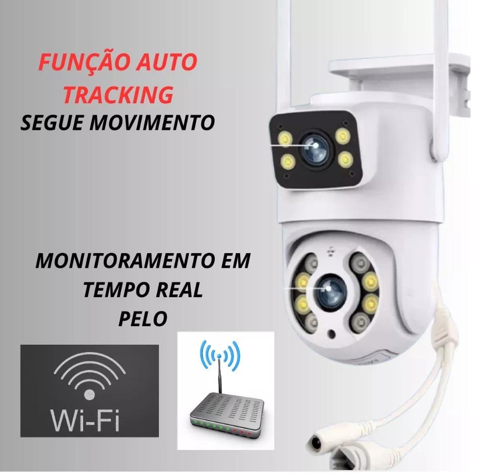 Câmera Ip Wi-fi Lentes Dupla Externa Prova D'água Infravermelho Hd 1080p - 5