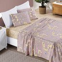 Ver imagem 1 de Jogo de Cama Lençol Casal Padrão 04 Peças Microfibra Estampada Ayla - Lavanda Floral