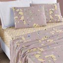 Ver imagem 2 de Jogo de Cama Lençol Casal Padrão 04 Peças Microfibra Estampada Ayla - Lavanda Floral