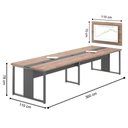 Ver imagem 2 de Mesa de Reunião para TV com Painel Retangular Porta Bella Moderno sem Gavetas Noce Preto Casah