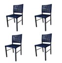 Ver imagem 1 de Kit 4 Cadeiras Camila Corda Náutica e Alumínio Azul