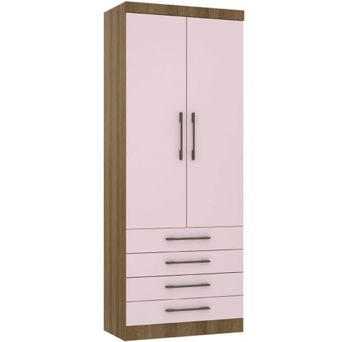 Guarda Roupa Modulado 90cm 2 Portas e 4 Gavetas Paris Luciane Móveis
