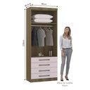 Ver imagem 3 de Guarda Roupa Modulado 90cm 2 Portas e 4 Gavetas Paris Luciane Móveis