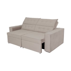 Sofá Austrália 3,00m 5 Lugares Retrátil e Reclinável D35 - Bege