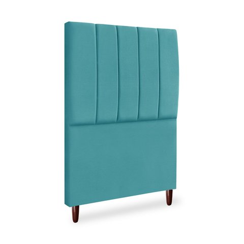 Cabeceira Cama Box Solteiro Queen Estofada Carla 100cm Suede:azul Turquesa