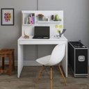 Ver imagem 2 de Mesa para Escritório Escrivaninha com Painel Home Office First Branco - Lyam Decor
