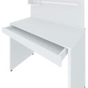 Ver imagem 4 de Mesa para Escritório Escrivaninha com Painel Home Office First Branco - Lyam Decor