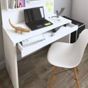 Ver imagem 3 de Mesa para Escritório Escrivaninha com Painel Home Office First Branco - Lyam Decor