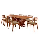 Ver imagem 2 de Conjunto Sala de Jantar Mesa Venus Tampo 220cm Laminado Barril e 8 Cadeiras Viena