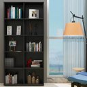 Ver imagem 2 de Kit 2 Estantes Multiuso com 10 Nichos Clean 187x90 Preto - Lyam Decor