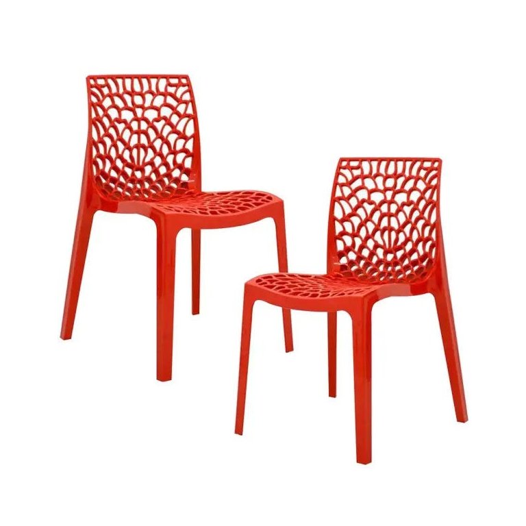 Kit 2 Cadeiras Decorativas Sala de Jantar Gruvyer Vermelho - Lyam Decor