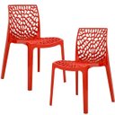 Ver imagem 1 de Kit 2 Cadeiras Decorativas Sala de Jantar Gruvyer Vermelho - Lyam Decor