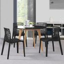 Ver imagem 2 de Kit 4 Cadeiras Decorativas Sala de Jantar Gruvyer Preto - Lyam Decor
