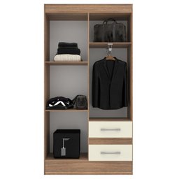 Guarda-roupa Solteiro Conde 4 Portas 2 Gavetas Castanho/offw - 3
