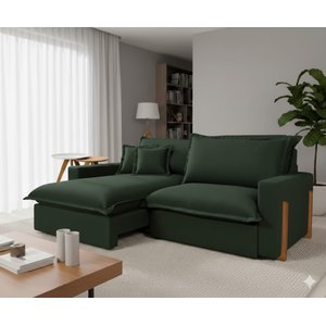 Sofá Retrátil e Reclinável Dubai com Molas Ensacadas, 1,90m. (verde).