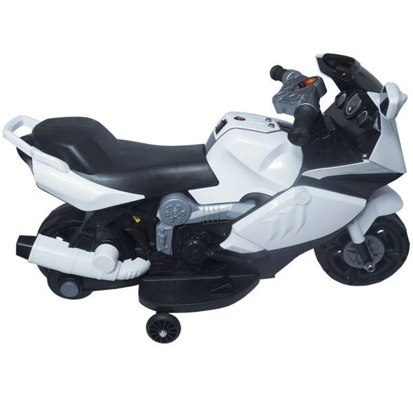 Mini Moto Elétrica Triciclo Criança Infantil Branca Bateria 6V Luz Som Importway BW044 Bivolt - 4