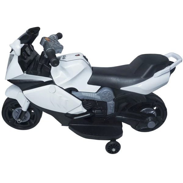 Mini Moto Elétrica Triciclo Criança Infantil Branca Bateria 6V Luz Som Importway BW044 Bivolt - 3