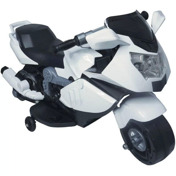 Mini Moto Elétrica Triciclo Criança Infantil Branca Bateria 6V Luz Som Importway BW044 Bivolt - 2