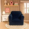Mini Sofá Infantil Poltrona para Crianças Tecido Veludo Azul Brinquedoteca Bz Home Decor - 1