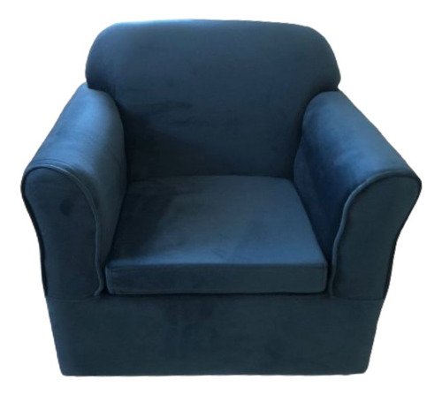 Mini Sofá Infantil Poltrona Tecido Veludo Azul para Crianças - Bz Decor