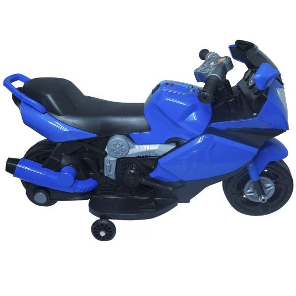 Mini Moto Elétrica Triciclo Criança Infantil Azul Bateria 6V Luz Som Importway BW044 Bivolt - 4