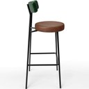 Ver imagem 7 de Banqueta Alta Bar Cozinha Sala De Jantar Milão L02 Facto Verde Musgo Couríssimo Marrom - Lyam