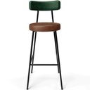 Ver imagem 5 de Banqueta Alta Bar Cozinha Sala De Jantar Milão L02 Facto Verde Musgo Couríssimo Marrom - Lyam