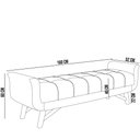 Ver imagem 4 de Puff Recamier Decorativo com Pés em Madeira 160 Cm Itália P05 Bouclê Cinza - Lyam Decor