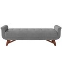 Ver imagem 3 de Puff Recamier Decorativo com Pés em Madeira 160 Cm Itália P05 Bouclê Cinza - Lyam Decor