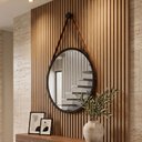 Ver imagem 1 de Espelho Decorativo Redondo 67cm com Alça Adnet B01 Escandinavo Preto - Lyam Decor
