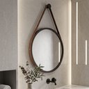 Ver imagem 5 de Espelho Decorativo Redondo 67cm com Alça Adnet B01 Escandinavo Preto - Lyam Decor