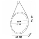 Ver imagem 7 de Espelho Decorativo Redondo 67cm com Alça Adnet B01 Escandinavo Preto - Lyam Decor