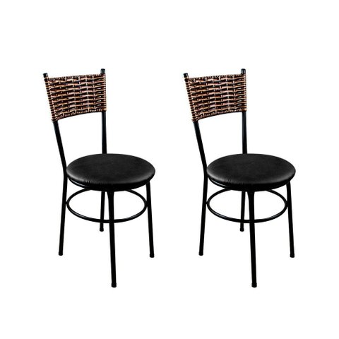 2 Cadeiras Pretas para Cozinha Viena Avelã:Preto