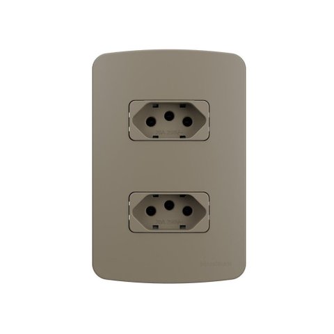 Tomada Dupla Margirius B3 Colors 2p+t 20a com Placa 4x2 Argila