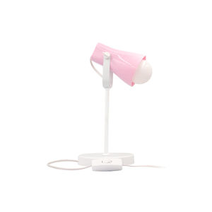 Luminaria de Mesa Alpha Kids Infantil Branco com Rosa