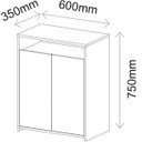 Ver imagem 6 de Balcão Multiuso Escritório Sala Cool 2 Portas Branco - Lyam Decor