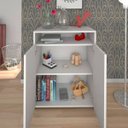 Ver imagem 3 de Balcão Multiuso Escritório Sala Cool 2 Portas Branco - Lyam Decor