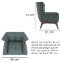 Ver imagem 3 de Poltrona Decorativa Malta Base Madeira Linho Tcs 718 Moll