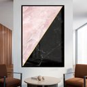 Ver imagem 1 de Quadro Decorativo Geométrico Mármore Rosa e Preto em Moldura Caixa Tacolado Moldura Trad 1cm Preta S