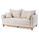 Ver imagem 2 de Sofá Living 3 Lugares 200cm Linho Ananda CabeCasa MadeiraOriginals Bege/Creme